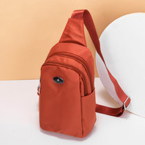 时尚女士斜挎包2021新款胸前斜挎包帆布单肩包旅行小包包女运动背包(栗子红)