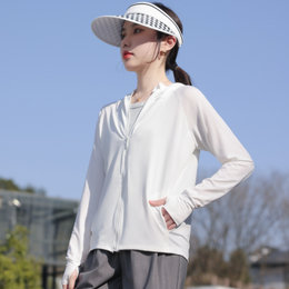 全脸防护防晒衣女2022新款夏冰丝透气皮肤衣户外防晒服衫防紫外线  均码80斤-160斤可穿(修身款白色)