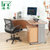 海琴办公家具 办公桌简约现代单人双人写字台创意组合老板员工桌L型转角办公电脑桌钢木结构送移动柜(1.4米桌(左转角)+柜)