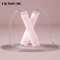 杜威克手胶版有绳跳绳高速轴承不打结 樱花粉DWK09109 吸汗防滑长度可调