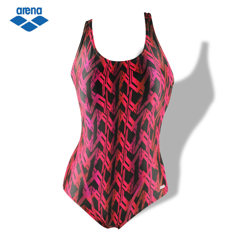 新品arena 阿瑞娜 女士连体三角游泳衣 训练型 舒适耐穿 3852w(red l)