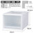 爱丽思IRIS 日本环保塑料收纳箱 可叠加衣柜内塑料收纳箱储物抽屉透明衣橱整理箱BC-500(500D三个装深型白)