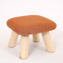 缘诺亿 蘑菇创意换鞋凳儿童矮凳四脚方凳可拆洗家居凳实木卡通凳ht-005#(橘色 24小时内发货)