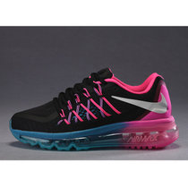 Nike耐克女鞋跑步鞋 新款全掌气垫 max透气训练运动跑鞋(黑桃红)