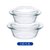 玻璃碗带盖微波炉专用器皿蒸蛋碗泡面碗家用耐高温汤碗餐具套装(1.0L+1.5L)