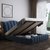 古宜 G330北欧式布艺床储物可拆洗简约现代单双人1.8米软包婚床主卧卧室家具(深蓝色1.5*2米液压储物款)