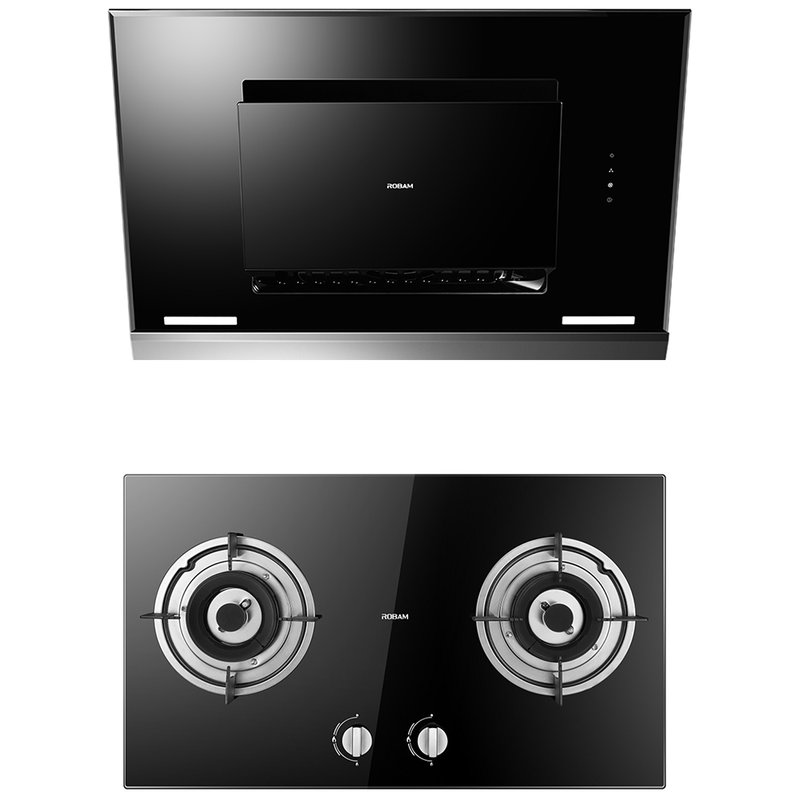 老板(robam) cxw-220-5109 jzt-7b19 侧吸 钢化玻璃 嵌入式 烟灶套餐