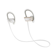 双耳运动蓝牙耳机4.1跑步防汗型 中文语音提醒 来电报号 音乐上下曲播放控制 降噪 一拖二通用型(白色)