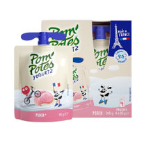 法优乐(Pompotes)儿童飞机头酸奶法国原装进口宝宝零食非果泥 桃子口味85g*4袋340g 法国原装进口酸奶