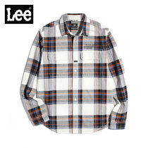 LEE男士休闲长袖格子衬衫L418646JUK14(白色 L)