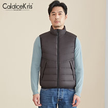 CaldiceKris （中国CK）男款立领马甲羽绒服CK-F951(黑色 XL)