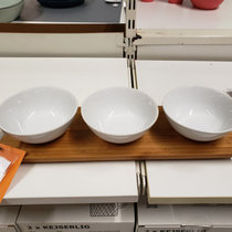 小蜗牛宜家IKEA提恩洛斯托盘及3个碗饭碗餐具汤碗托盘沙拉碗北欧(白色 默认版本)