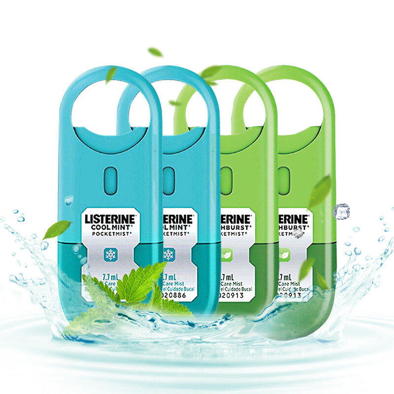 李施德林口喷冰蓝清凉口味77ml4便携漱口水口腔喷雾