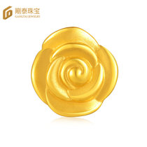 刚泰珠宝 3D硬金转运珠玫瑰花时尚简约手串珠子 微言微语