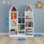 儿童书架绘本架玩具二合一收纳架城堡实木书柜组合一体落地收纳柜(白色双屋粉顶组合（实木生态板）)