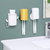 卫生间牙刷置物架壁挂式沥水免打孔浴室洗漱台梳子牙膏筒收纳筒(灰白+牙刷架套装（黄蓝+白色）)