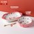 可爱手绘草莓水果碗釉下彩陶瓷盘子沙拉碗创意烤箱烤碗家用花边碗(粉色草莓款-6寸水果盘+双耳盘送叉子)