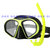 自由潜水镜低容积 深潜面镜 游泳潜水用品装备面罩浮潜套装gopro(黄框面镜+黄色湿式呼吸管)