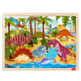 TOI儿童故事拼图24片塑料恐龙世界 玩具幼儿木质拼图拼板宝宝木制玩具