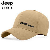 JEEP SPIRIT吉普棒球帽鸭舌帽子2021专柜品牌帽子男棉质户外休闲均码运动帽(CA0015卡其 均码)