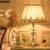 圣菲特 水晶台灯欧式简约现代客厅卧室床头结婚庆创意美式酒店布艺台灯 8072(调光开关)