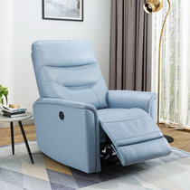 左右功能单椅现代简约皮艺单人小户型沙发卧室多功能懒人躺椅5033(吉祥如意蓝（M5554手动） 单人位)