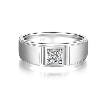 crd克徕帝 轩昂 18k金钻石男戒 气度不凡求婚结婚钻石男士钻戒 b0052b