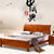 亿景鸿基 中式现代家具实木床单人床双人床  不含床头柜橡木床 YSMC062(海棠色 1500)