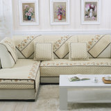 木儿家居 百搭沙发垫 单人双人三人沙发垫自由搭配沙发套(蔷薇花米黄 90*180)