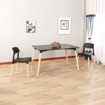 TIMI天米 现代简约餐桌椅组合 伊姆斯才子椅 可叠加椅子 北欧餐桌椅组合 家用饭桌 简约餐厅家具(黑色 1.2米餐桌+4把黑色椅子)