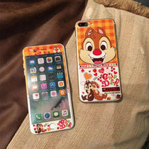 亿和源苹果7手机保护膜卡通可爱钢化防爆膜iphone6/6splus/7plus前后彩膜(狸猫i7plus-5.5 前后彩膜)