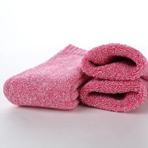SUNTEK冬季超厚款长袜子男女毛巾袜加厚毛绒保暖特厚加绒中筒袜(1双装（均码）买3双送1双同款 特厚加绒（女）并线粉色)