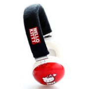 HelloKitty HKR-HP03耳机头戴式耳机（红色）（大红色设计,体现传统的中国风颜色,佩戴起来还尅作为特别的装饰,毛线头条,让佩戴更加舒适）