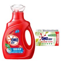 奥妙深层洁净洗衣液1kg+草本除菌内衣皂100g*2块 天然酵素 深层洁净