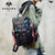 babama2018新款时尚潮流双肩包休闲运动背包旅行学生书包潮牌男女(黑色)