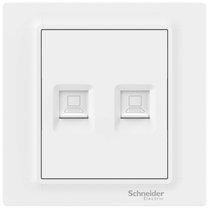 施耐德Easy S 隽意 系列 开关面板 开关插座双联信息插座（超五类），白色