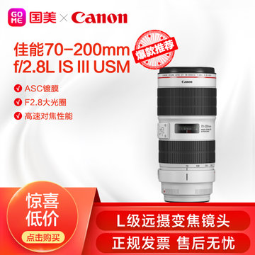 佳能(Canon)镜头EF 70-200mm f/2.8L IS III USM 高速对焦性能 高精细画质 大光圈L级远摄变焦镜头