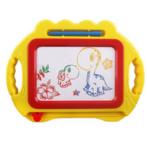 儿童画画板磁性写字板笔 彩色小孩幼儿磁力宝宝涂鸦板 1-3岁2玩具(黄色（彩色）)