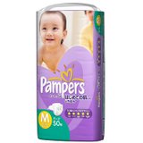 日本帮宝适Pampers绵柔紫帮纸尿裤M50片(中号)