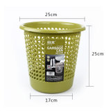 尚水垃圾桶家用办公卧室客厅卫生间塑料卫生纸篓圆孔网孔清洁桶2968-9(2969 绿色)