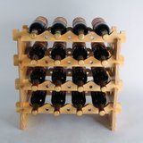 好 红酒架 可叠加格子架菱形格展示架实木落地欧式创意酒架葡萄酒架子E63(A款原木色 3瓶一层(需要几层就买数量几))