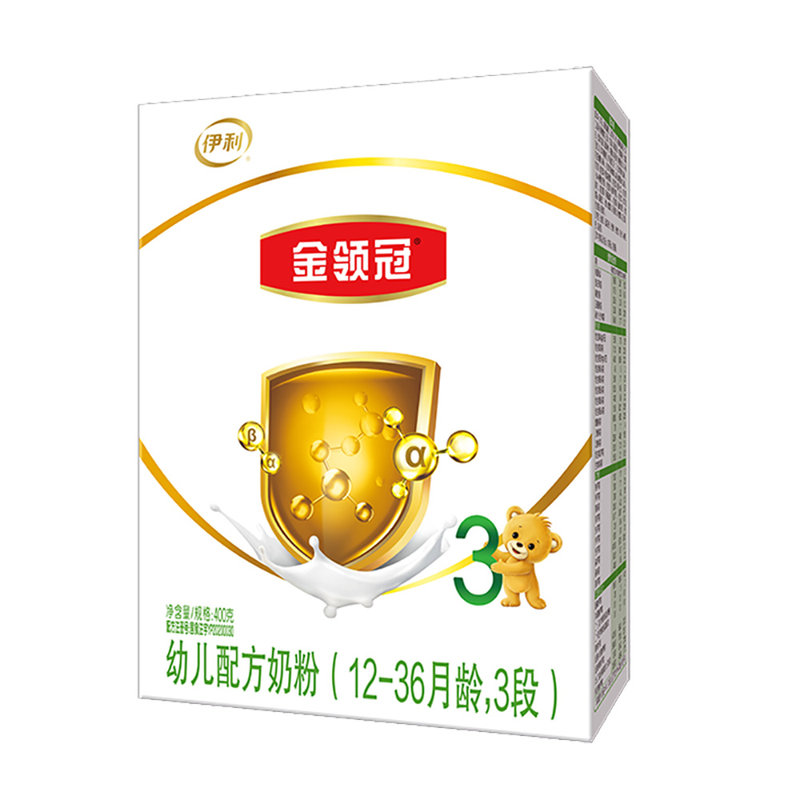 婴童奶粉伊利奶粉金领冠基础系列幼儿配方奶粉3段400g升级版1236个月