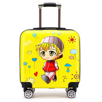 定制20寸儿童拉杆箱18寸登机箱男女旅行箱万向轮密码箱拖箱行李箱(姜黄色)