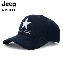 JEEP吉普男士棒球帽户外遮阳休闲帽子情侣款jeep工装鸭舌帽男女四季可穿(798-CA0265深蓝 均码)
