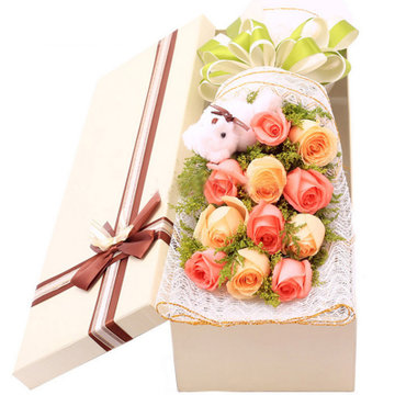 花之恋鲜花速递全国11朵红玫瑰礼盒情人节节日生日礼物送女友合肥郑州