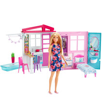 芭比女孩玩具芭比娃娃之新闪亮度假屋时尚潮人 真快乐超市甄选