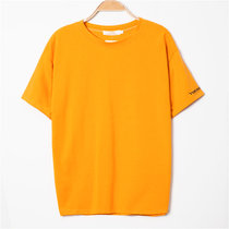 葩葩乐奇2017bf风短袖上衣百搭字母大码上衣女xiangaiba578(橙色 XL)