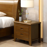 实木床头柜现代简约卧室床边小柜子收纳柜储物柜中式家具020(胡桃色)