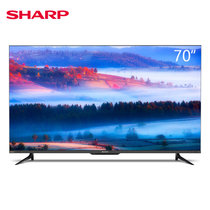 夏普(SHARP)70D6UA 70吋4K全面屏超高清人工智能语音平板液晶电视 65(黑 70英寸)