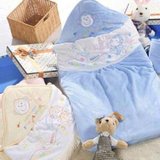 【小富兰克】秋冬婴儿用品大抱被 夹棉婴儿童睡袋宝宝防踢被 2156_蓝色
